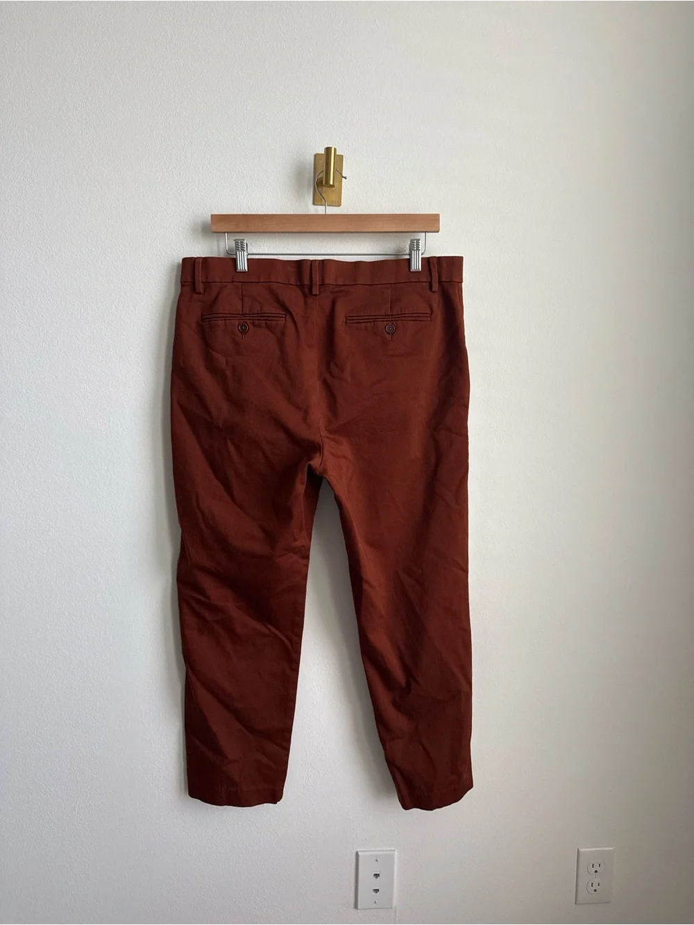 Banana Republic Traveler Chino Slim Fit Pants Rust Men's 35x30